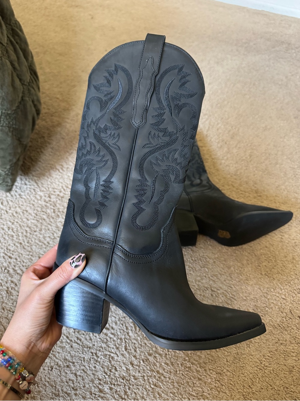 Jeffrey Campbell DAGGET Black Pointed-Toe Western Boots SOLD OUT Style/Color